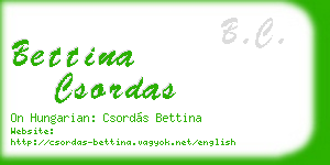 bettina csordas business card